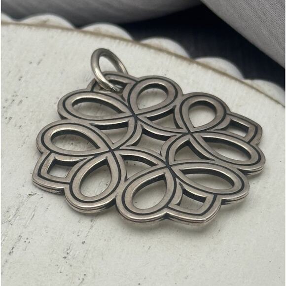 Retired James Avery 925 Tracery Pendant Geometric Openwork Design 5.41G/1.4in - Picture 2 of 6